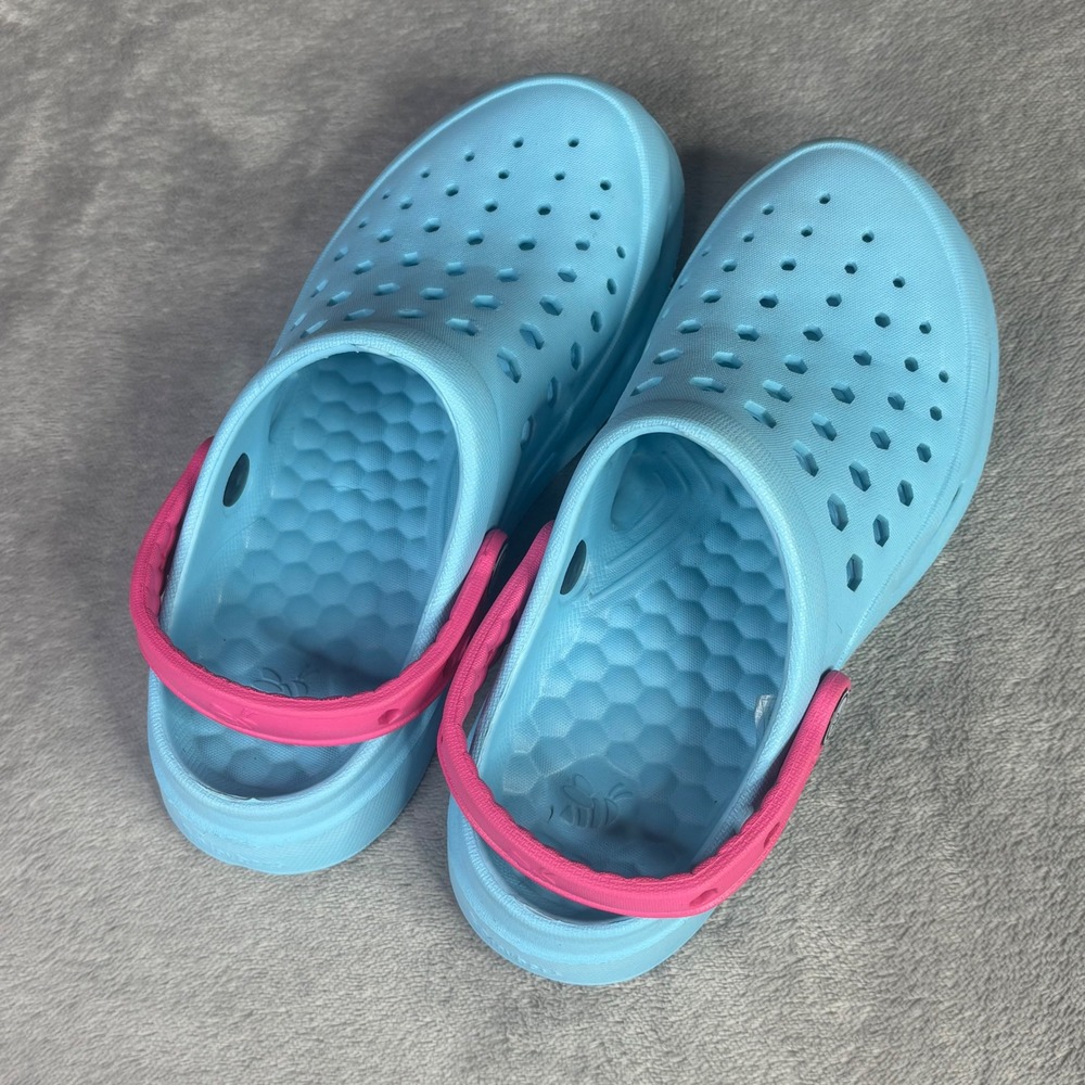 Joybees Clogs Kids Size J3 Blue Pink Lightweight‎ Water Friendly Slip On Shoes